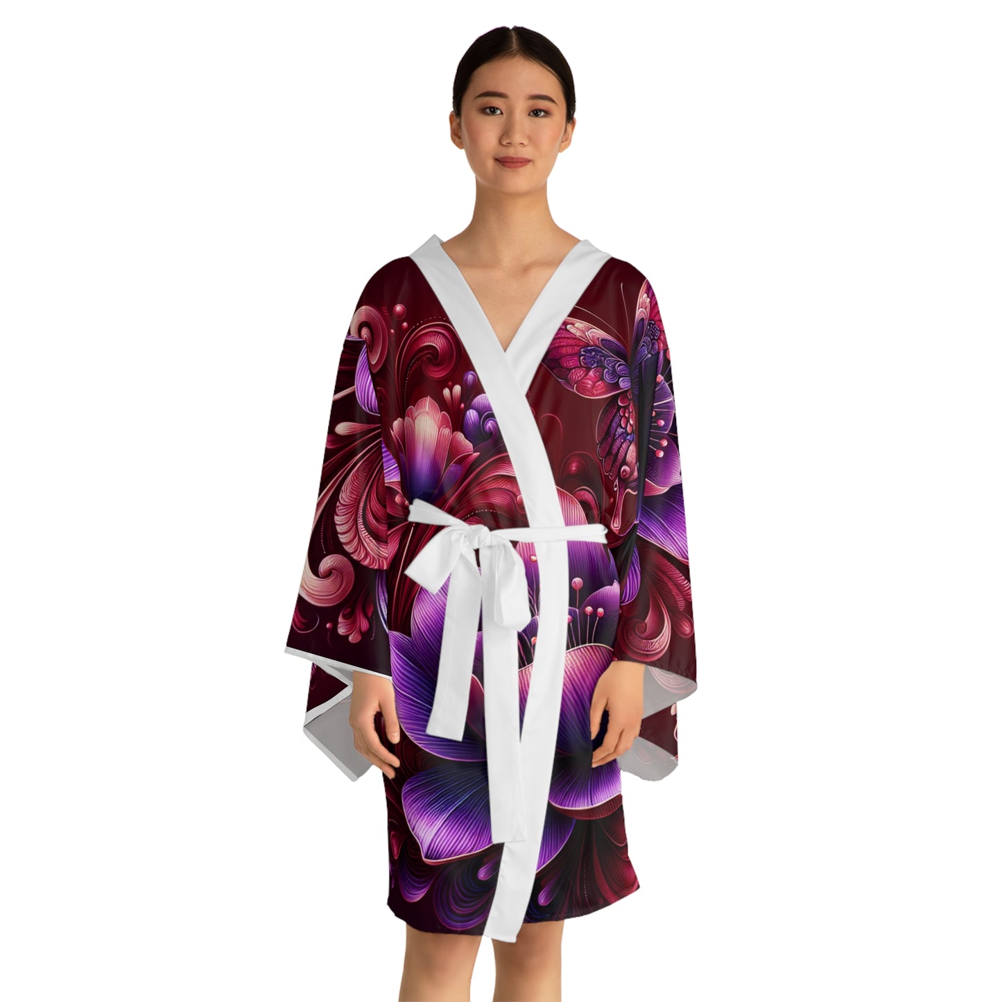 Long Sleeve Kimono Robe (AOP)